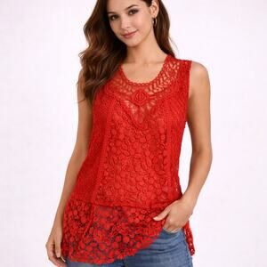 Anthro Tiny Gardenia Lace Top M Floral Lace Blouse Feminine Boho